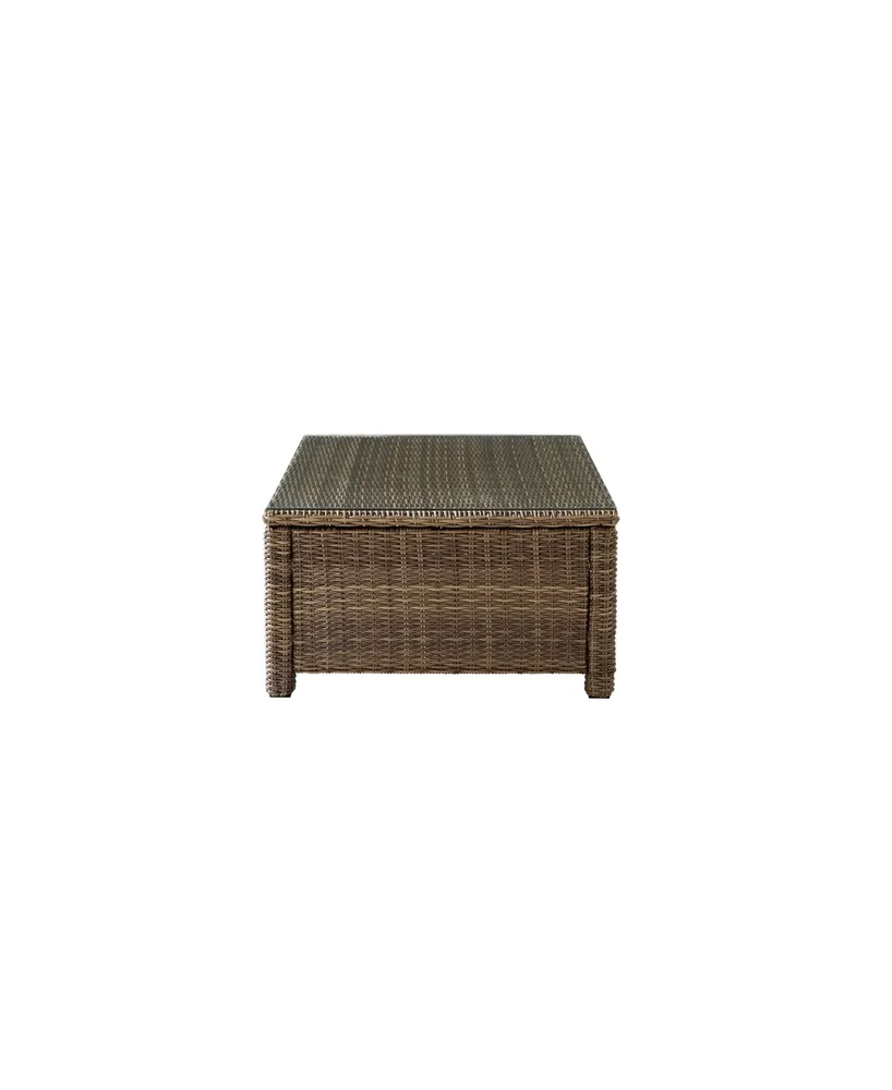 Bradenton Outdoor Wicker Sectional Glass Top Coffee Table