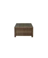 Bradenton Outdoor Wicker Sectional Glass Top Coffee Table