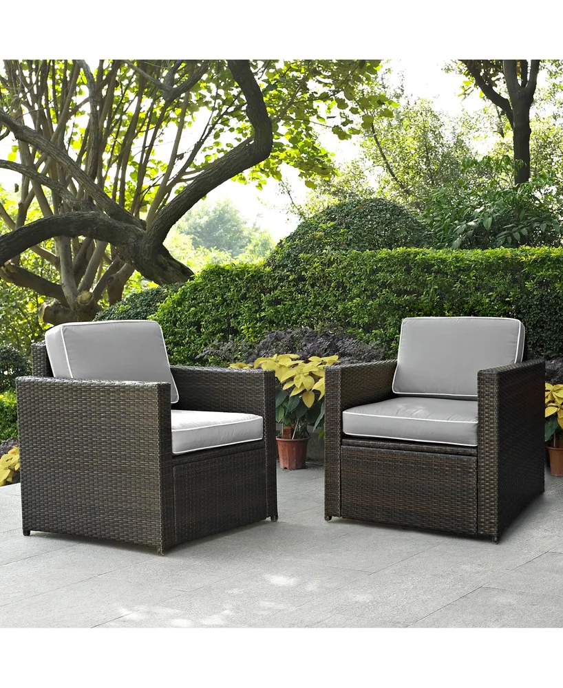 Palm Harbor 2 Piece Outdoor Wicker Seating Set With Cushions - Chairs