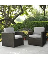 Palm Harbor 2 Piece Outdoor Wicker Seating Set With Cushions - Chairs