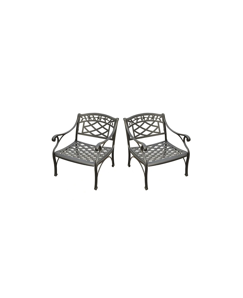 Sedona 2 Piece Cast Aluminum Outdoor Conversation Seating Set - 2 Club Chairs