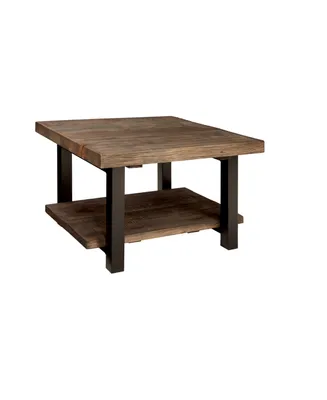 Pomona 27" Metal and Reclaimed Wood Square Coffee Table