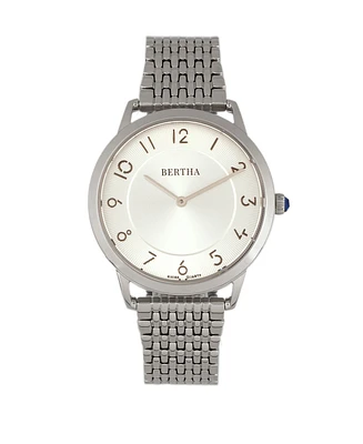 Bertha Quartz Abby Collection Silver Stainless Steel Watch 33Mm