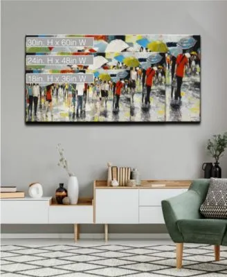 Ready2hangart Crowded Umbrellas Abstract Canvas Wall Art Collection