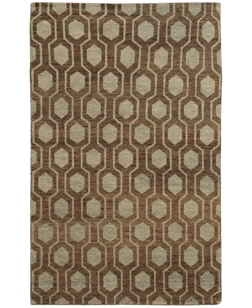 Closeout! Oriental Weavers Maddox 56504 Brown/Blue 3'6" x 5'6" Area Rug