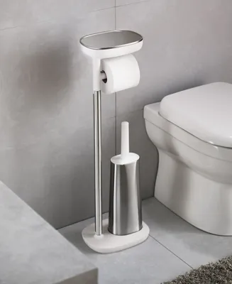 Joseph Joseph EasyStore Standing Toilet Paper Holder and Flex Steel Toilet Brush