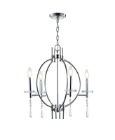 Jonathan Y Laura 23" Crystal,Metal Led Pendant