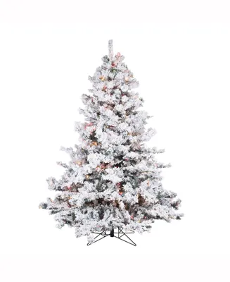 Vickerman 6.5 ft Flocked Alaskan Pine Artificial Christmas Tree With 700 Multi Lights