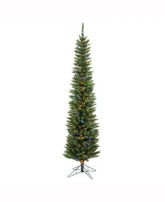Vickerman 6.5 ft Durham Pole Pine Artificial Christmas Tree With 200 Multi