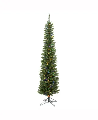 Vickerman 6.5 ft Durham Pole Pine Artificial Christmas Tree With 200 Multi-Colored Led Lights