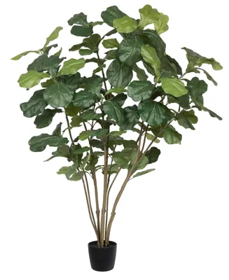 Vickerman 5' Artificial Green Potted Fiddle Tree