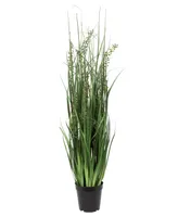 Vickerman 36" Pvc Artificial Potted Green Sheep's Grass and Plastic Grass