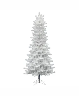 Vickerman 6.5 ft Crystal White Pine Slim Artificial Christmas Tree Unlit