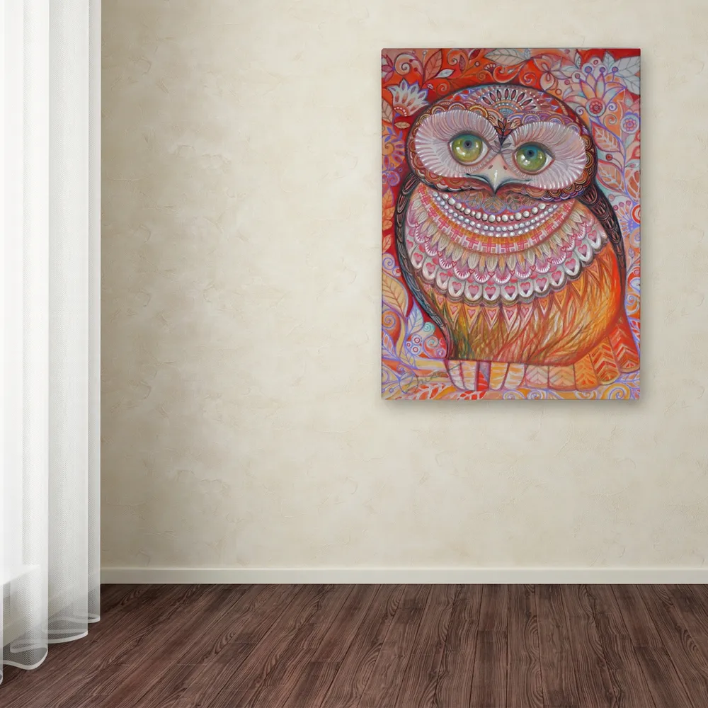 Oxana Ziaka 'Gold Honew Owl' Canvas Art - 19" x 14" x 2"