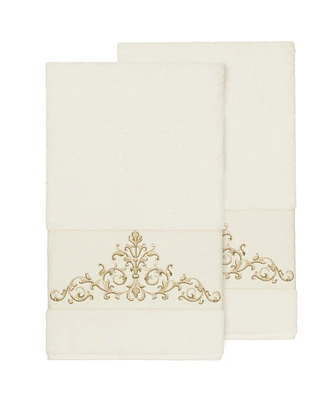 Linum Home Scarlet 2-Pc. Embellished Bath Towel Set