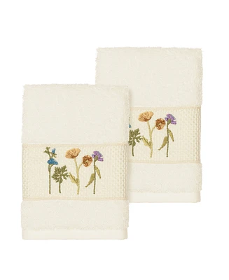 Linum Home Serenity 2-Pc. Embellished Washcloth Set
