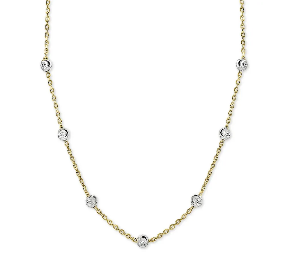 Giani Bernini Beaded Station Chain Necklace 18k Gold-Plated Silver, or Rose Gold