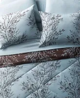 Vcny Home Blue Chocolate Leaf Comforter Set Collection