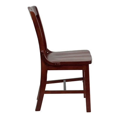 Hercules Series School House Back Mahogany Wood Restaurant Chair