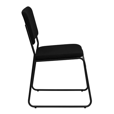 Hercules Series 1000 Lb. Capacity High Density Black Fabric Stacking Chair With Sled Base