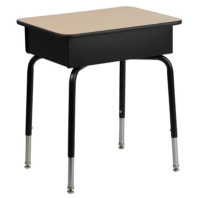 Student Desk With Open Front Metal Book Box