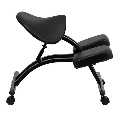Ergonomic Kneeling Chair With Black Saddle Seat
