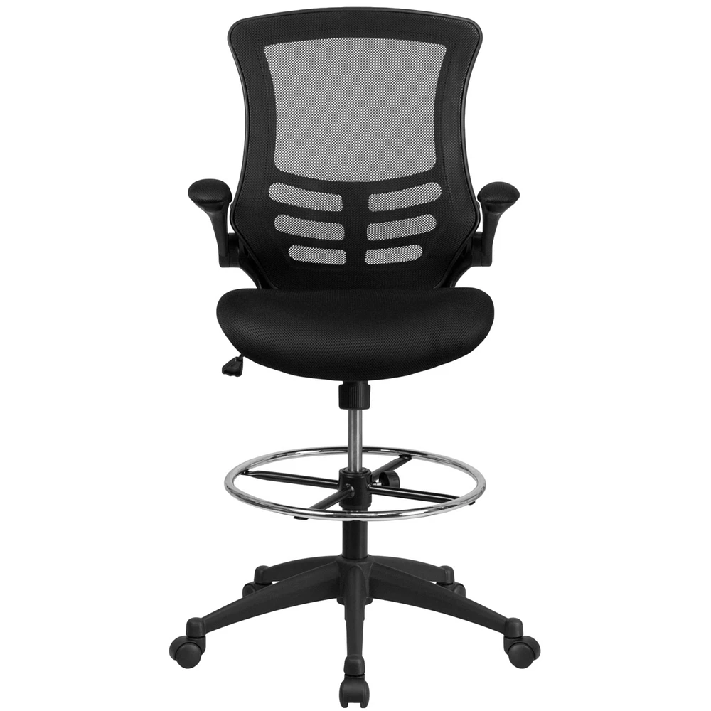 Mid-Back Black Mesh Drafting Chair