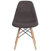 Elon Series Siena Gray Fabric Chair With Wood Base