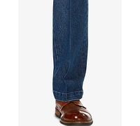 Haggar Men's Stretch Denim Classic-Fit Pleated Pants