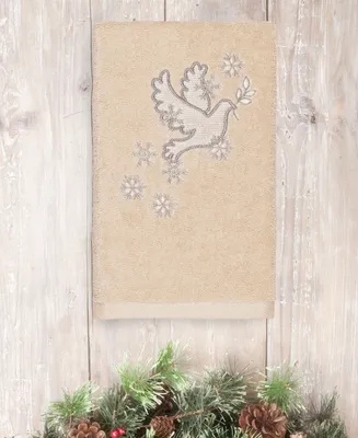 Linum Home Christmas Dove 100% Turkish Cotton Hand Towel