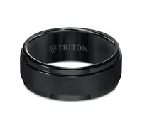 Triton Brush Finish Edged Comfort Fit Band Tungsten Carbide