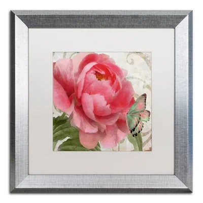 Color Bakery 'Apricot Peonies Ii' Matted Framed Art, 16" x 16"