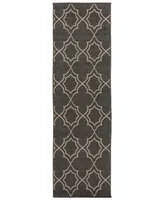 Livabliss Alfresco Alf-9590 Black 2'3" x 11'9" Runner Area Rug, Indoor/Outdoor