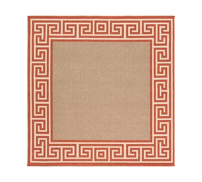 Closeout! Livabliss Alfresco Alf-9628 Rust 8'9" Square Area Rug, Indoor/Outdoor