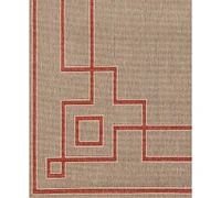 Closeout! Livabliss Alfresco Alf-9633 Rust 6' x 9' Area Rug, Indoor/Outdoor