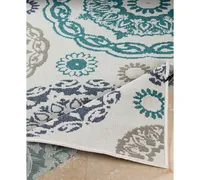 Closeout! Surya Alfresco Alf-9665 Teal 2'3" x 4'6" Area Rug, Indoor/Outdoor