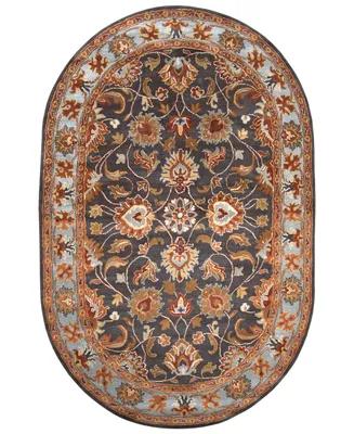 Livabliss Caesar Cae-1004 Charcoal 6' x 9' Oval Area Rug