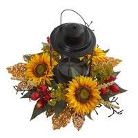 Nearly Natural Sunflower Berry Artificial Arrangement Candelabrum