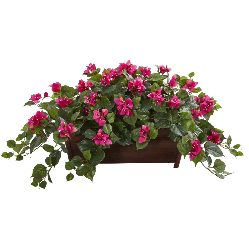 Nearly Natural Bougainvillea Artificial Plant in Decorative Planter