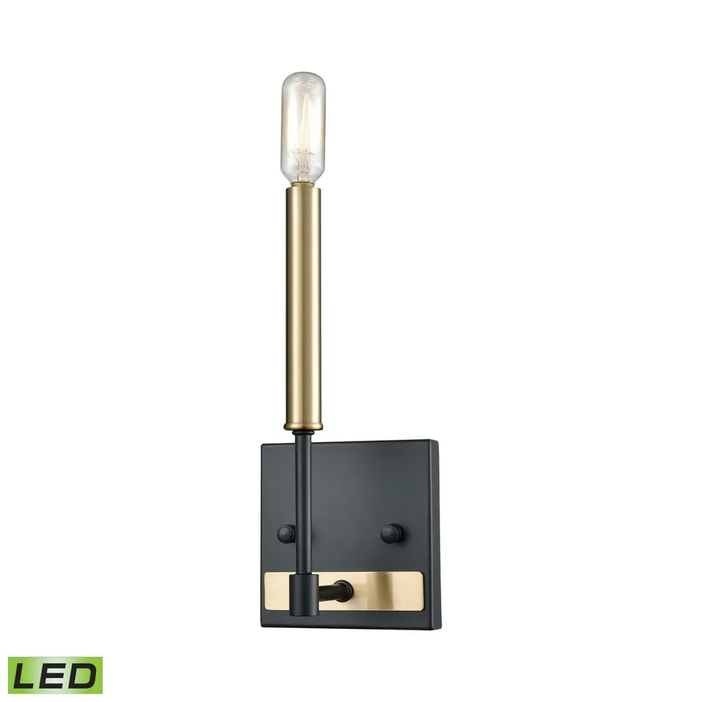 Livingston 1 Vanity Matte Black/Satin Brass