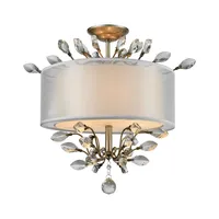 Asbury 3 Light Semi Flush in Aged Silver