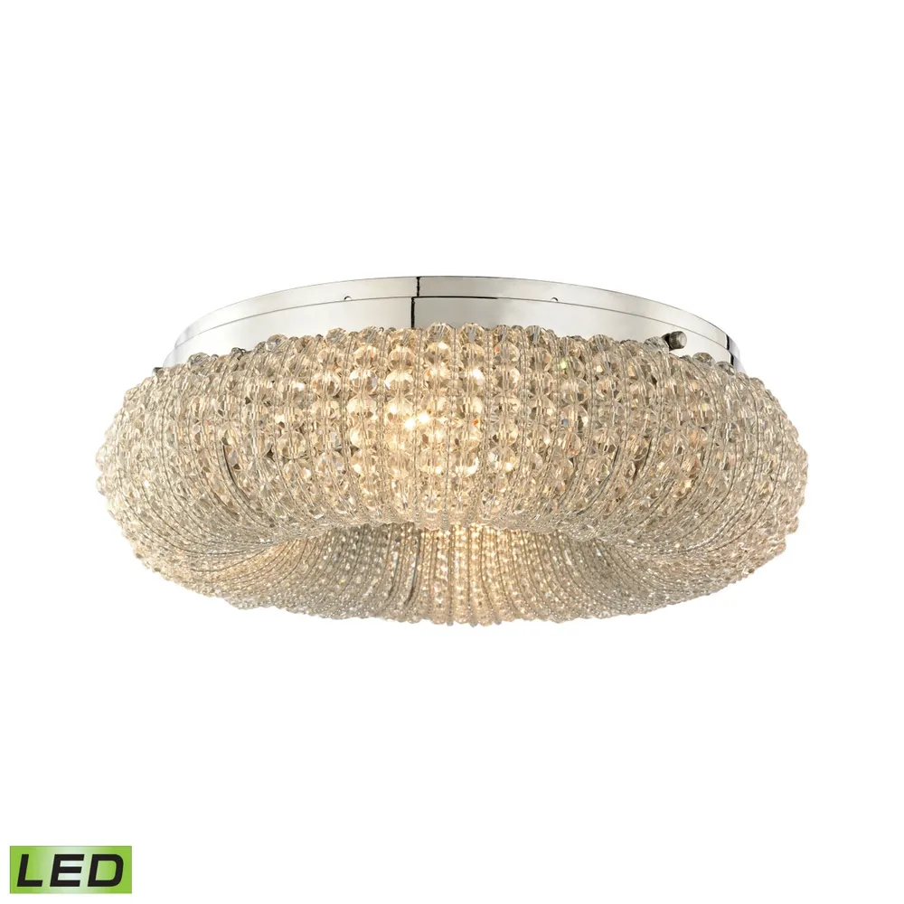 Crystal Ring 4 Light Semi Flush in Polished Chrome