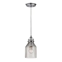 Danica 1 Light Pendant in Polished Chrome and Clear Glass