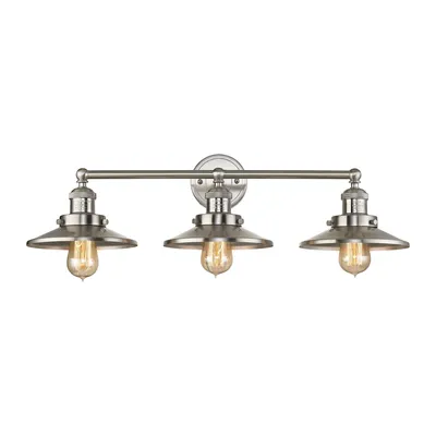 English Pub Light Vanity in Satin Nickel