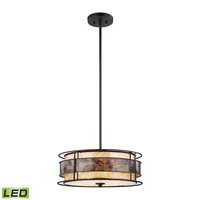 Tremont 3 Light Chandelier in Tiffany Bronze with Tan and Brown Mica