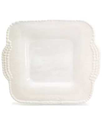 Euro Ceramica Sarar White Square Platter with Handles