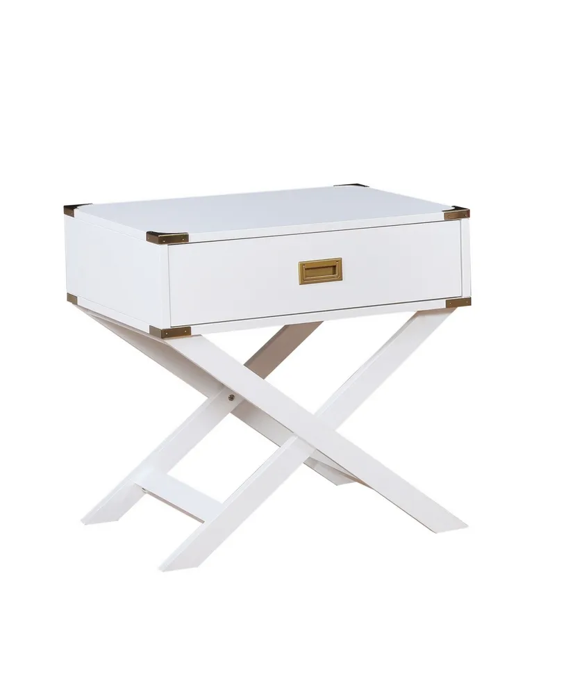 Furniture of America Nenol X-Shape Legs Side Table