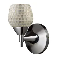 Celina 1-Light Sconce in Polished Chrome with Silver Glass