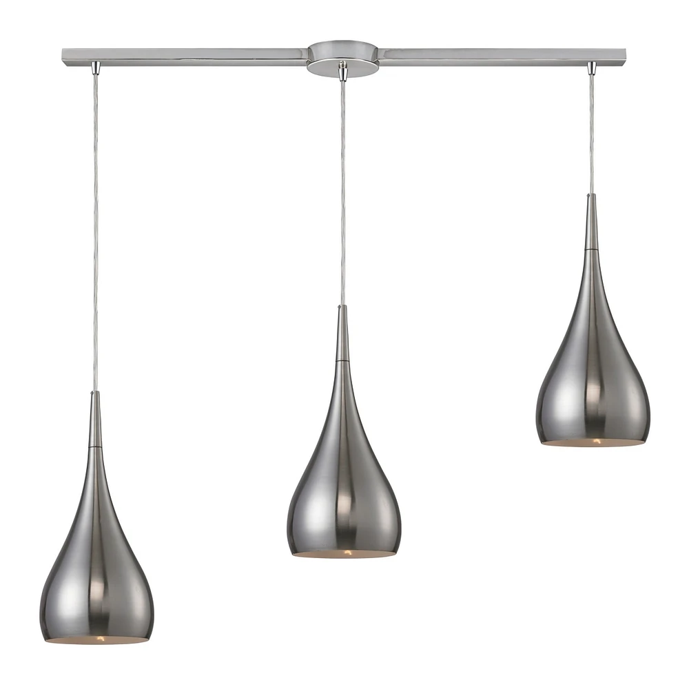 Lindsey 3- Light Pendant in Satin Nickel