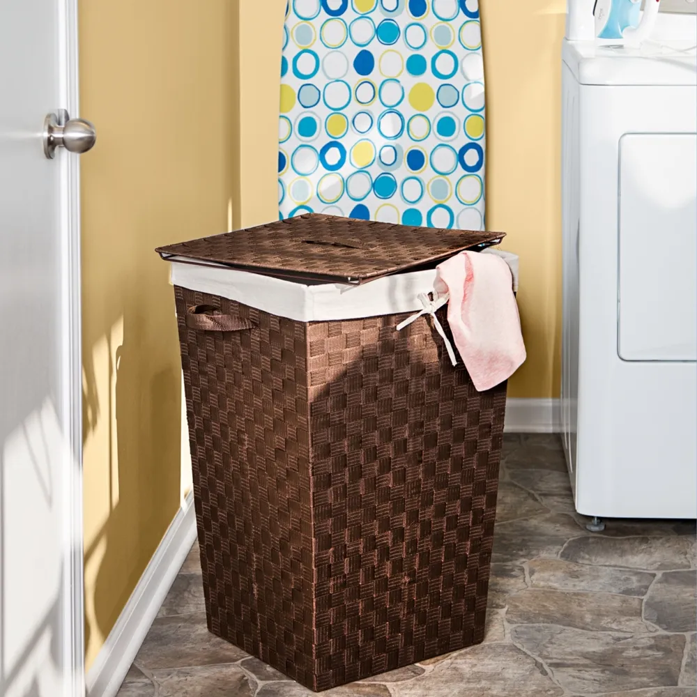 Honey Can Do Decorative Woven Hamper with Lid